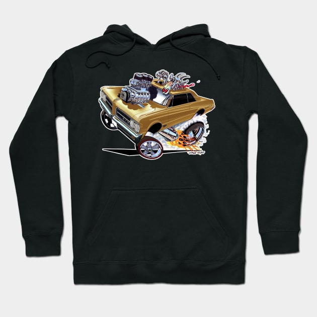 GOATINATOR 1964 GTO gold Hoodie by vincecrain